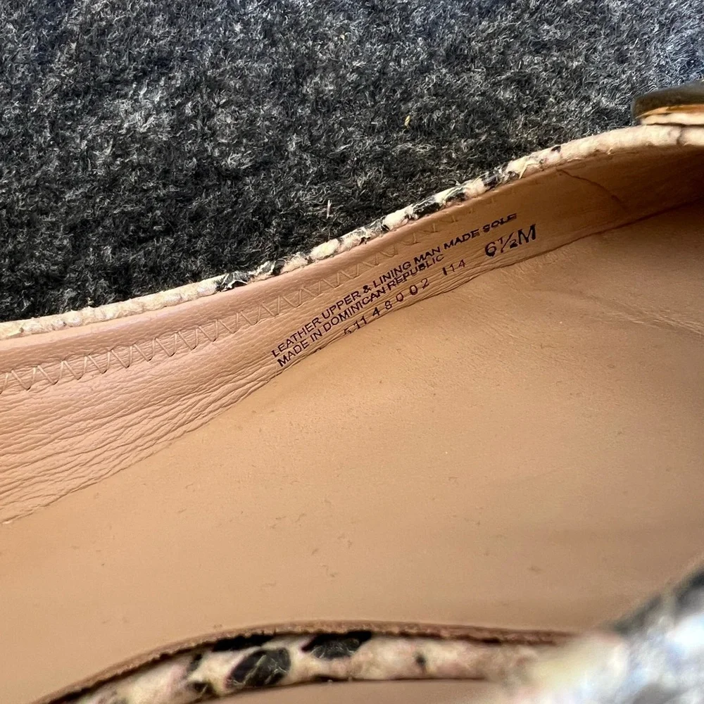 Tory Burch Snake-Print Flats with Gold Logo Medallions